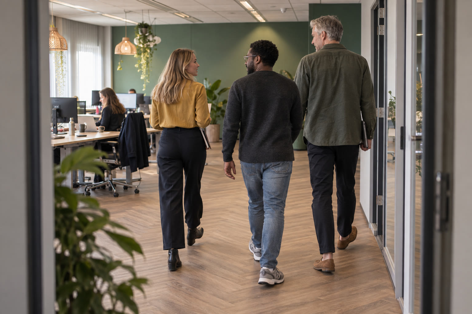 Collega’s lopen door Lekr Werken
